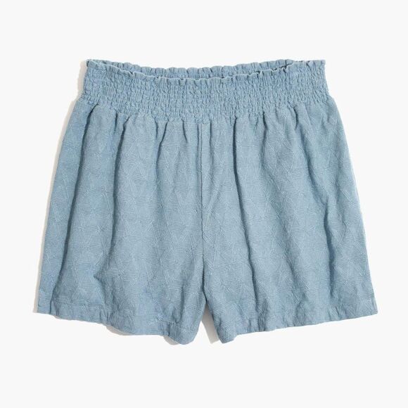 Madewell Blue Embroidered Cover Up Shorts - Picture 1 of 6